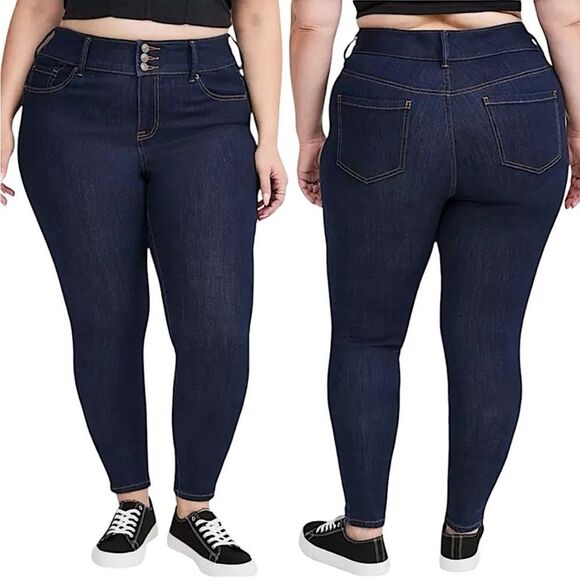 Torrid- Jegging Super Soft High-Rise Skinny Denim Dark Wash- Size 22 Tall - Picture 1 of 8